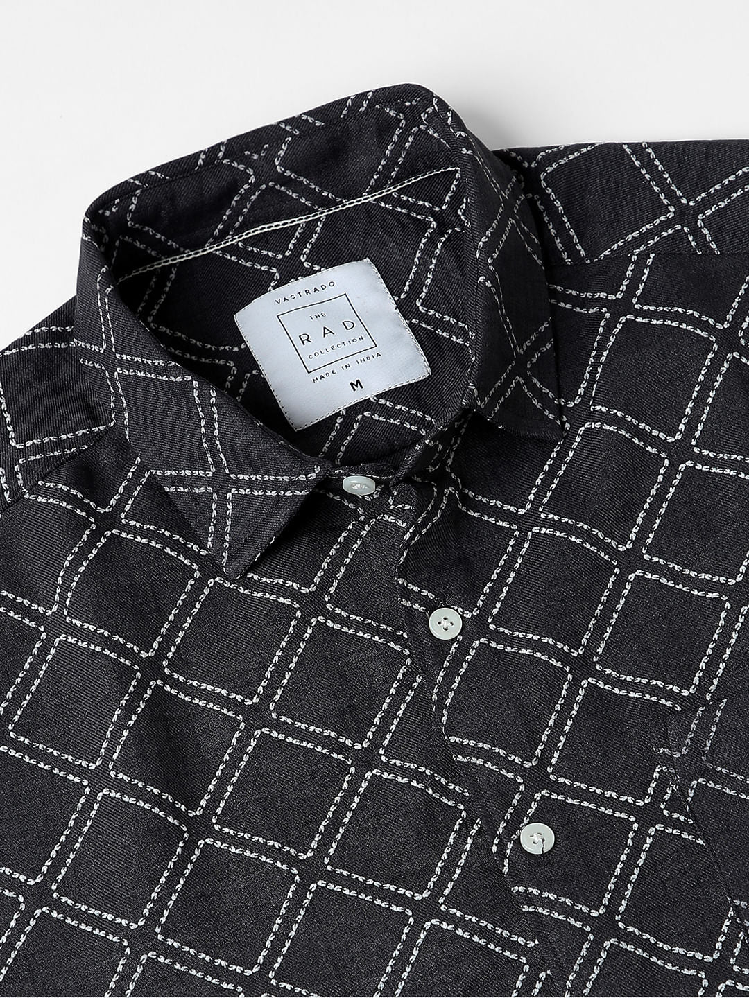 Charcoal Grey Embossed Print Shirt