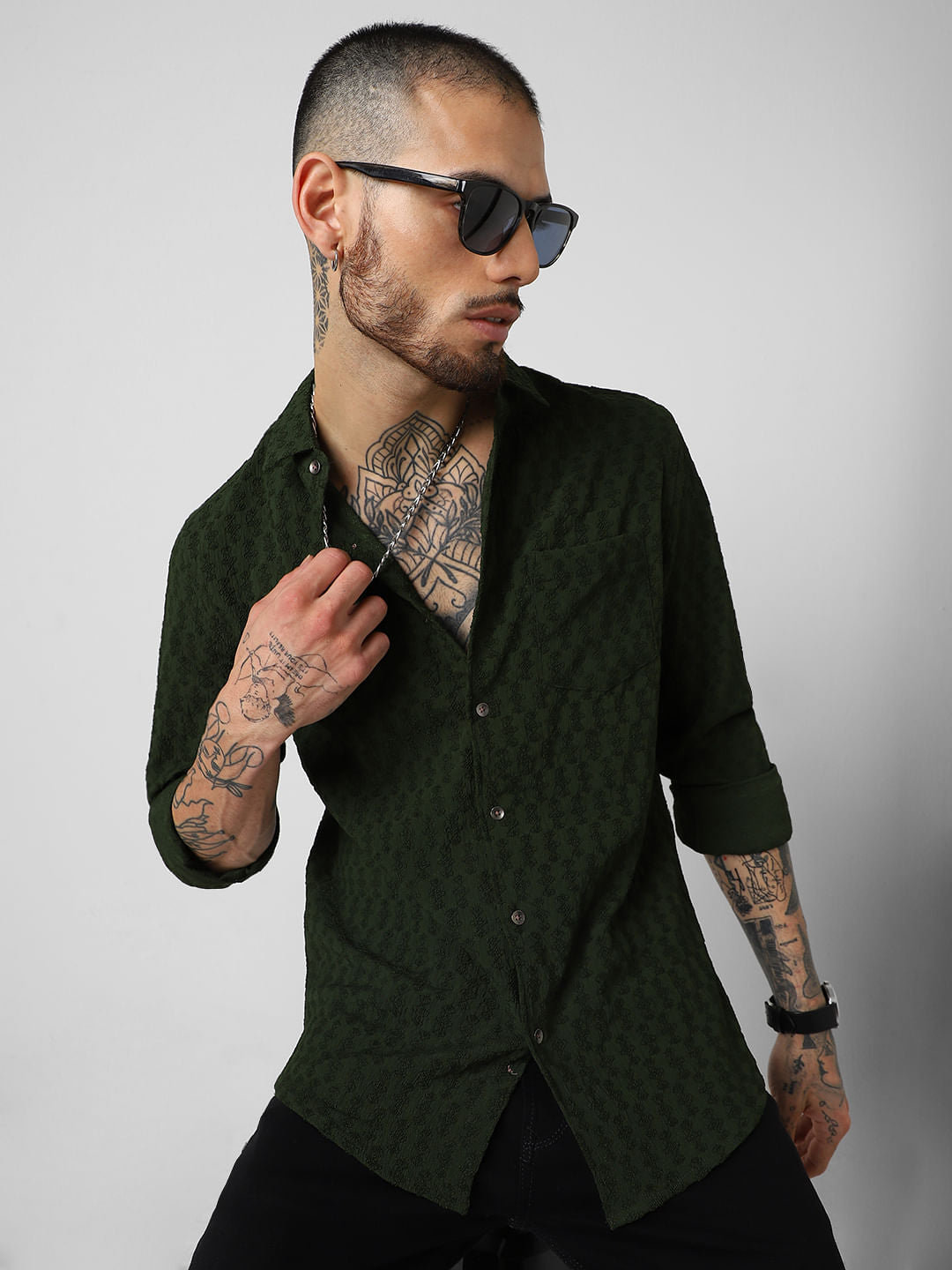 British Green Jacquard Shirt