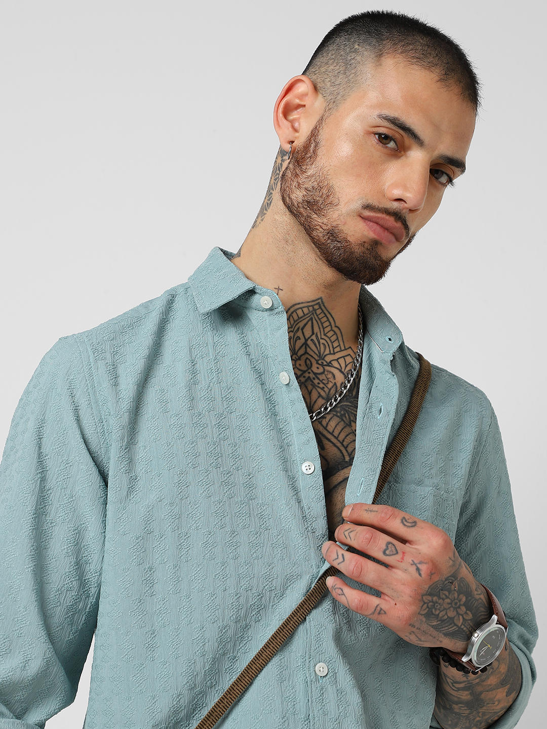 Florida Turquoise Textured Shirt