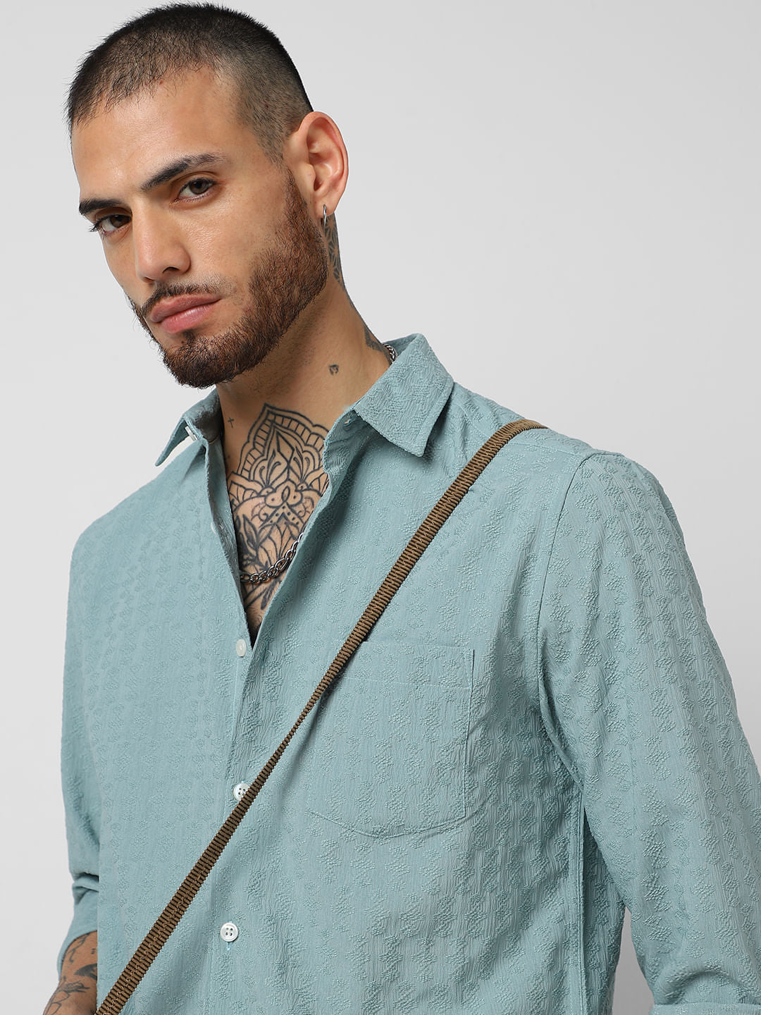 Florida Turquoise Textured Shirt