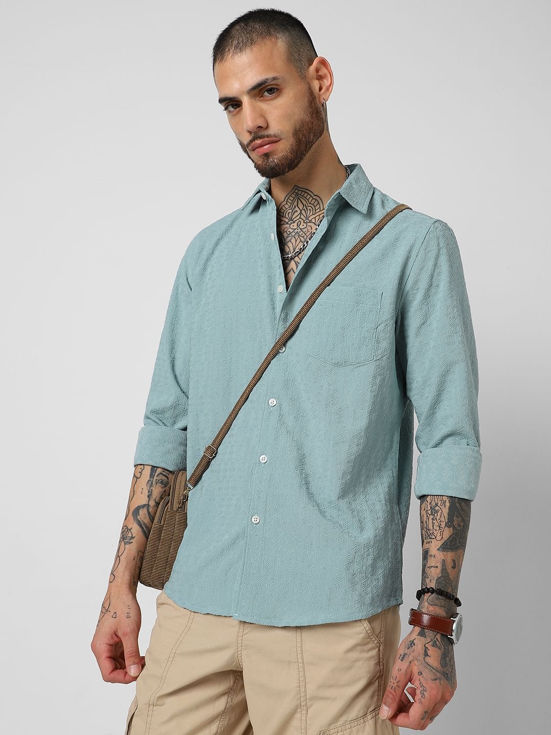 Florida Turquoise Textured Shirt