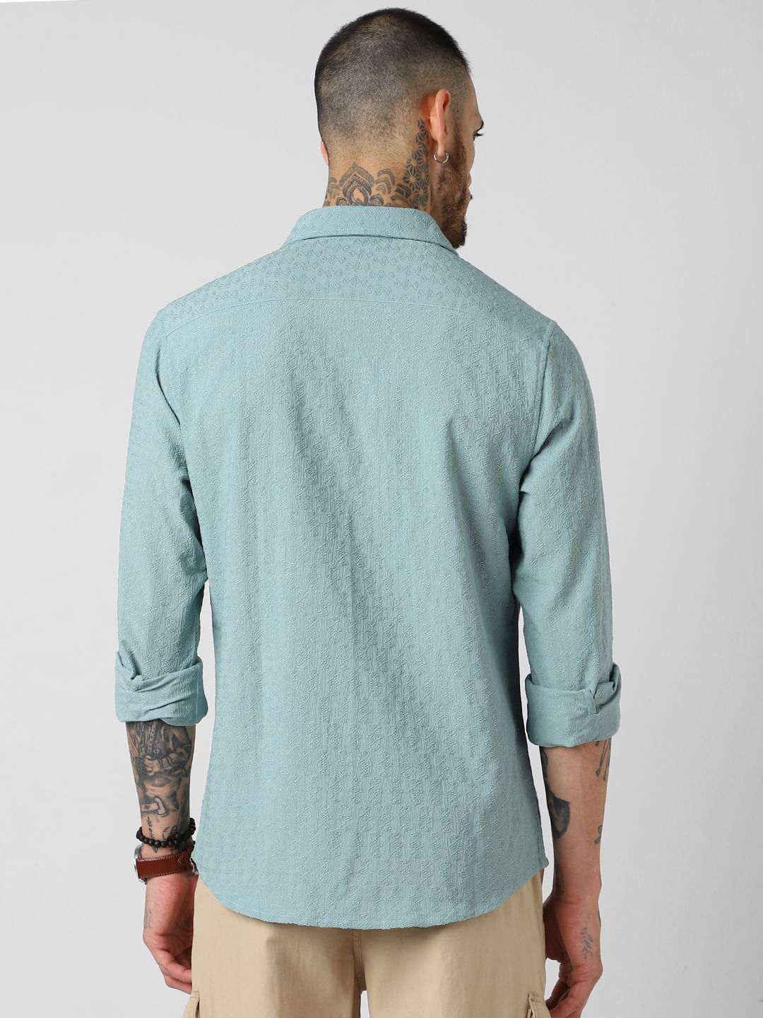 Florida Turquoise Textured Shirt