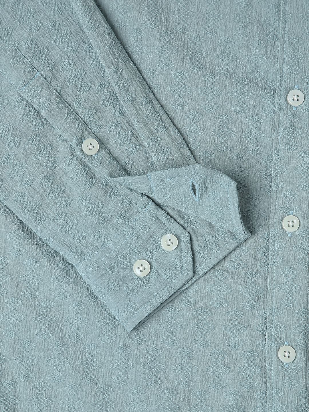 Florida Turquoise Textured Shirt