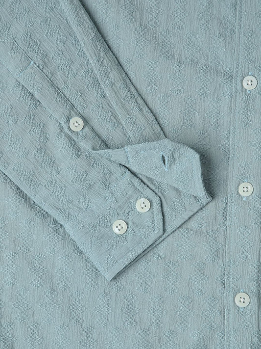 Florida Turquoise Textured Shirt