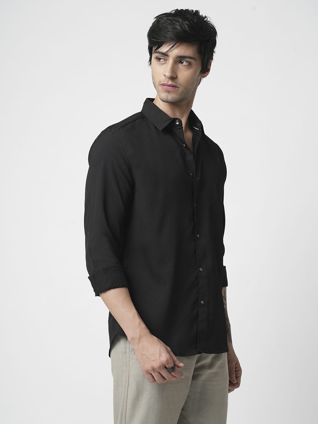 Vintage Black Textured Shirt