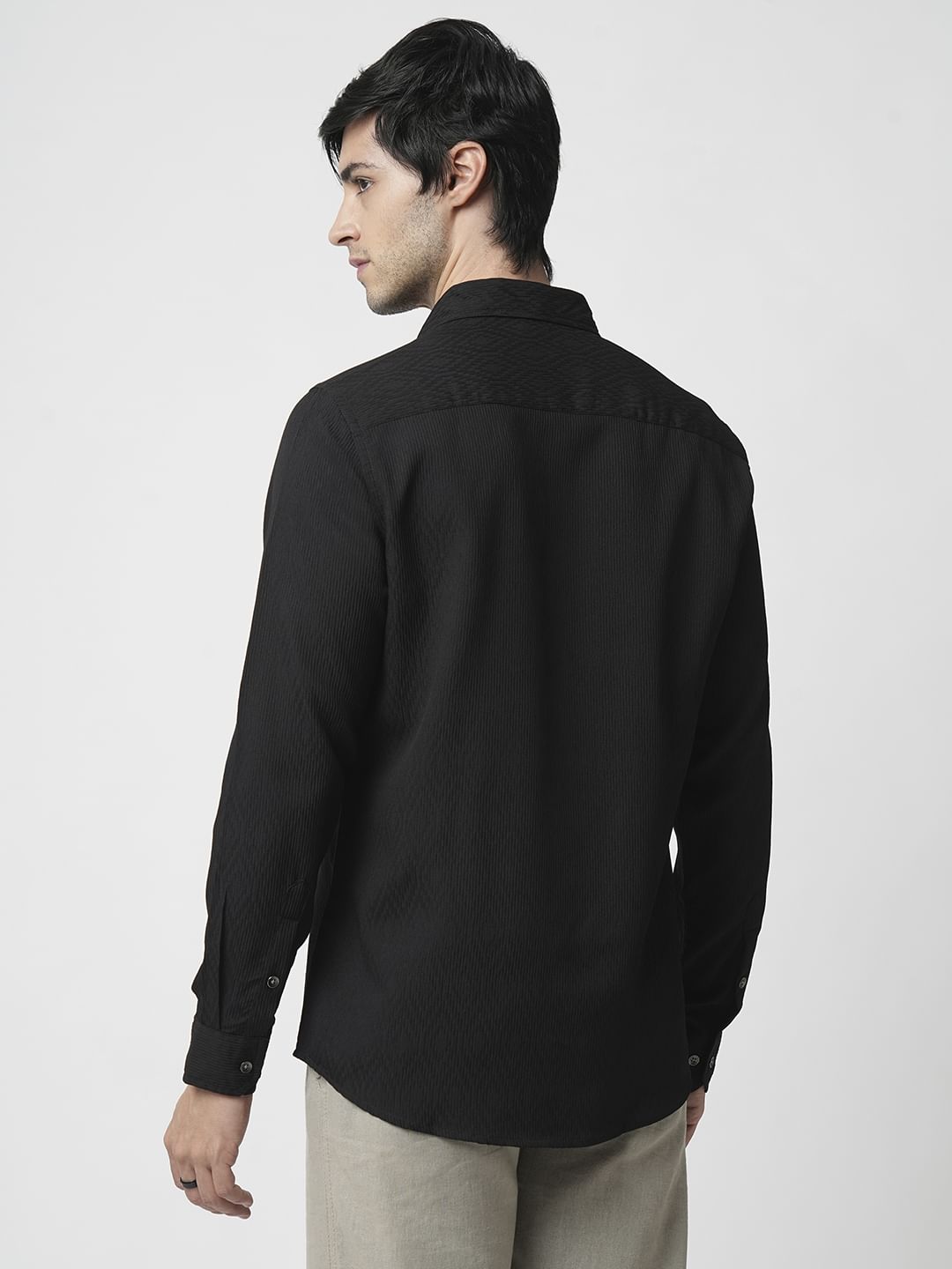 Vintage Black Textured Shirt