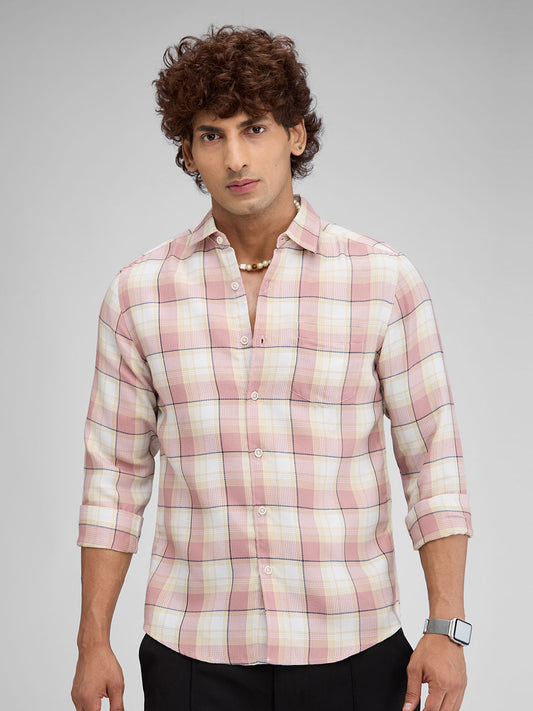 Cameo Pink Dupplin Checkered Waffle Shirt