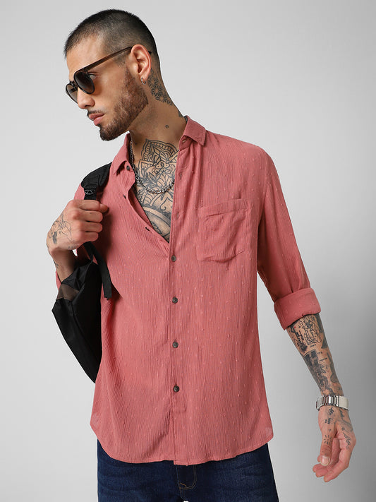 Blush Pink Dobby Shirt