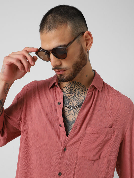 Blush Pink Dobby Shirt