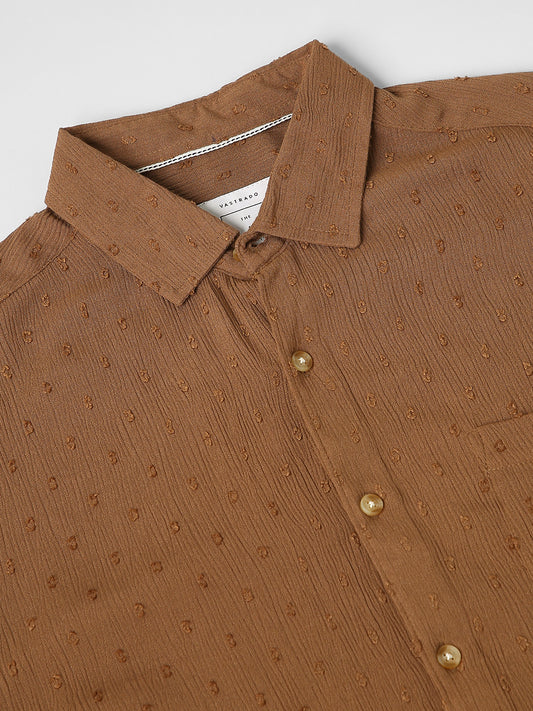 Cocoa Brown Swiss Dobby Shirt
