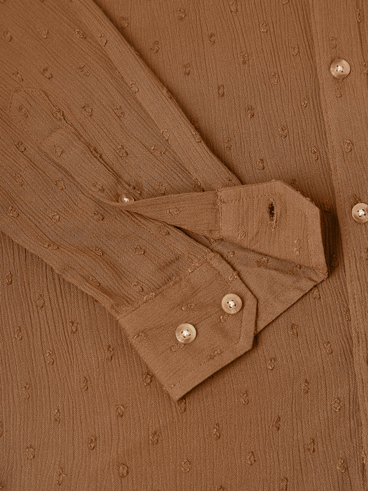 Cocoa Brown Swiss Dobby Shirt