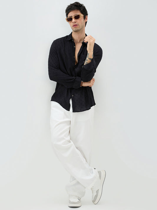 Exquisite Black Dobby Shirt