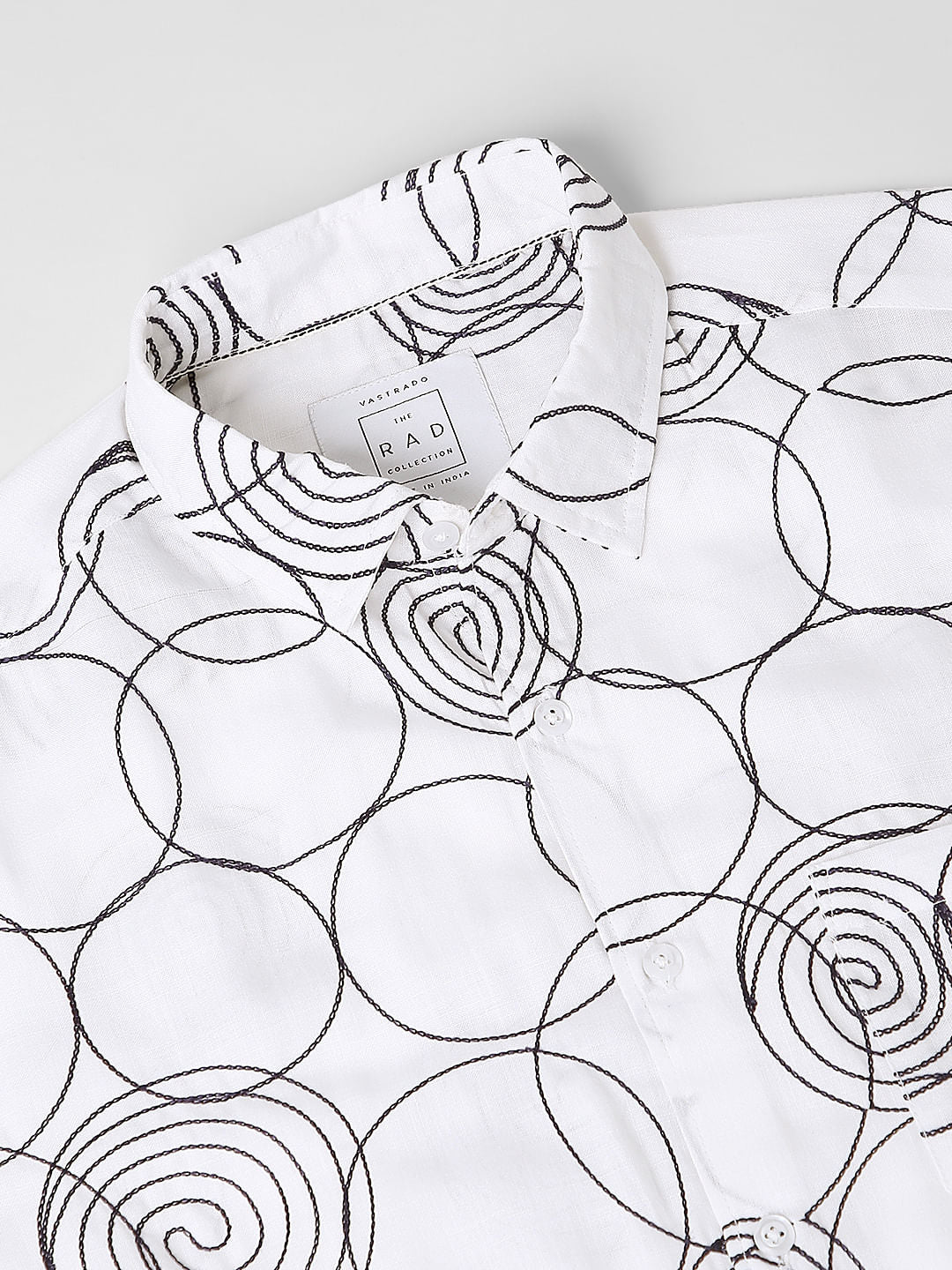 Whorl Embroidered White Shirt