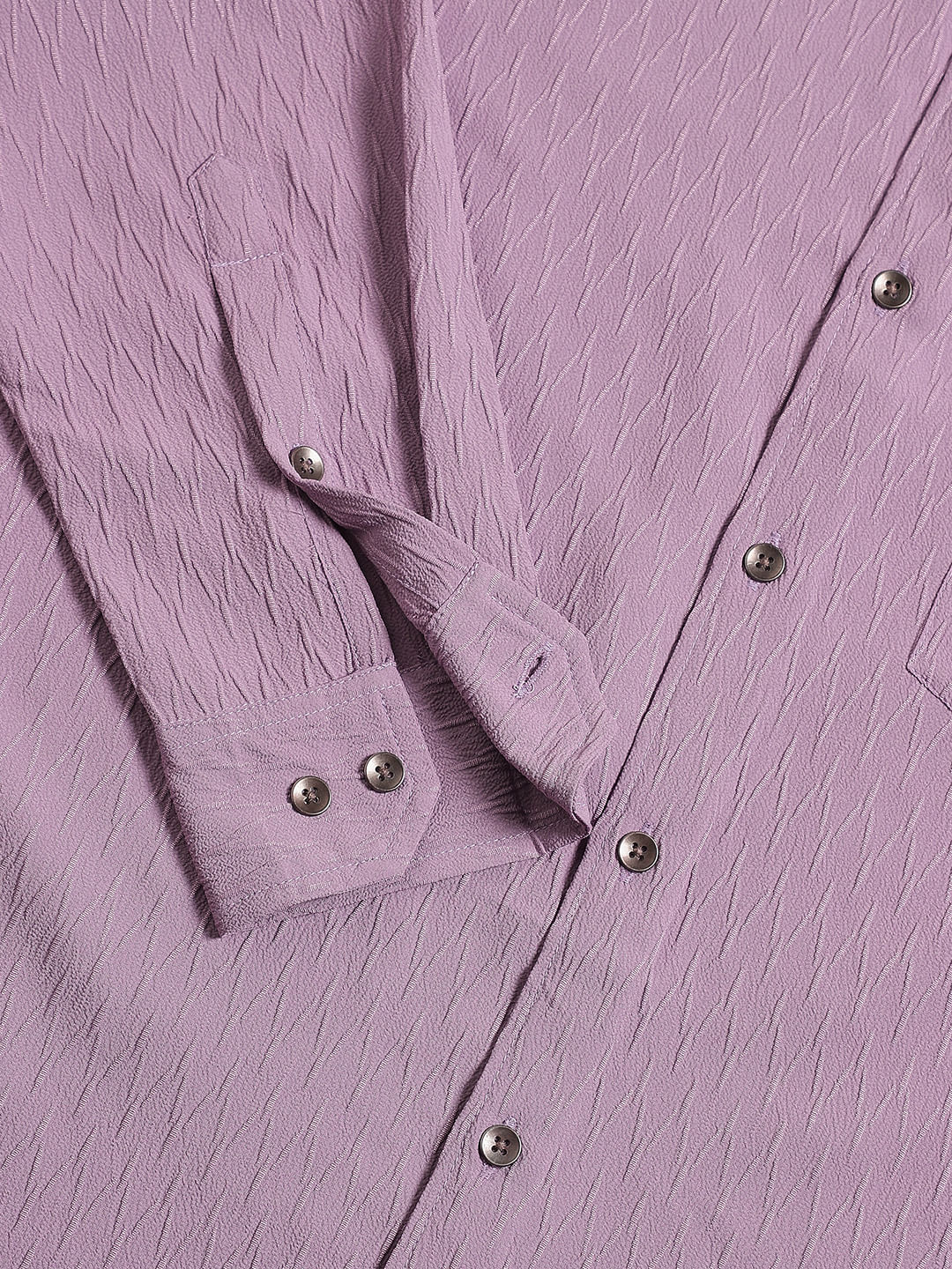 Elegant Purpureus Crinkled Jacquard Shirt