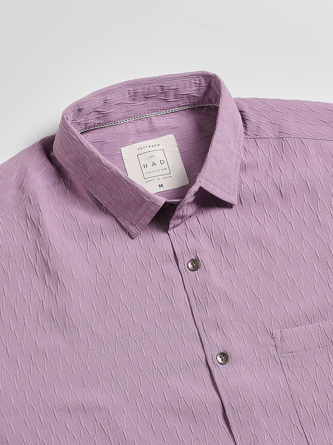 Elegant Purpureus Crinkled Jacquard Shirt