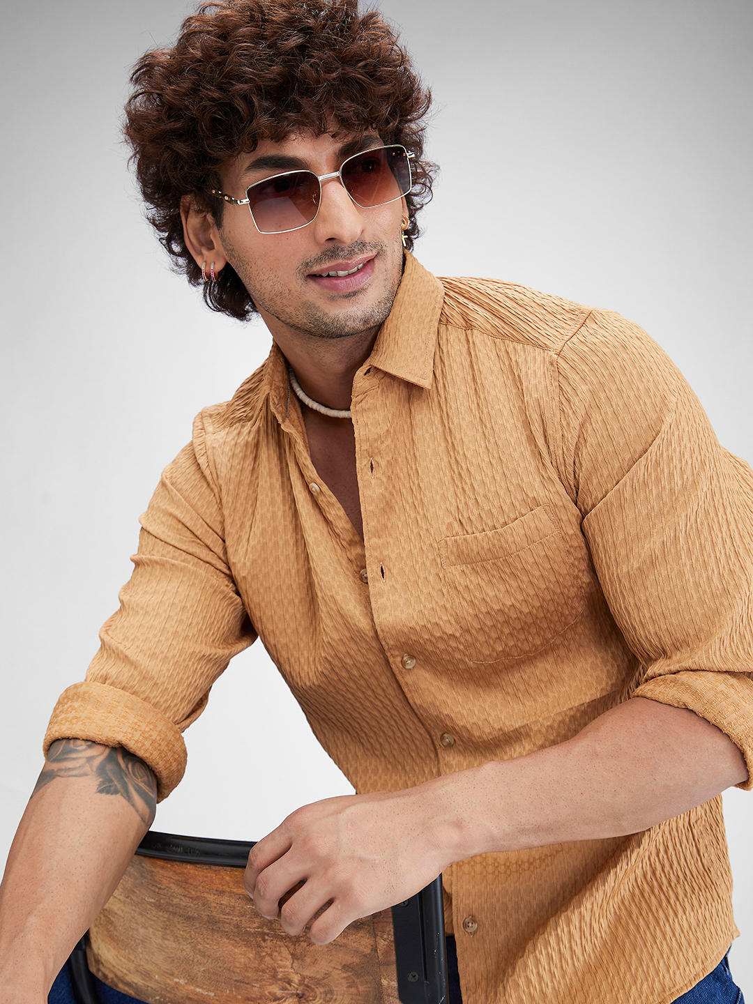 Eccentric Bronze Patterned Shirt