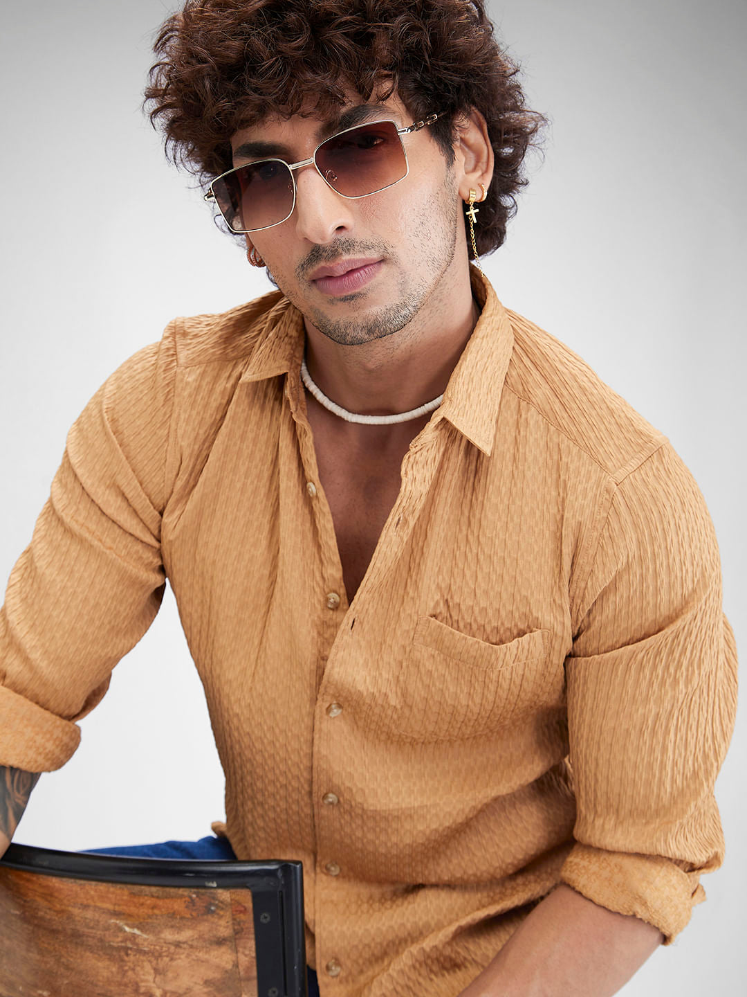 Eccentric Bronze Patterned Shirt