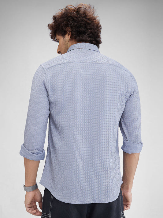 Aesthetic Grey Contour Patterned Shirt