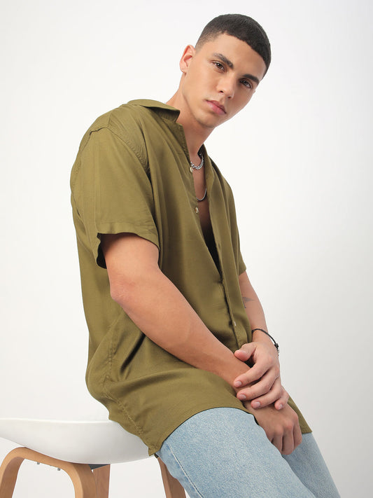 Classy Olive Oversized Shirt