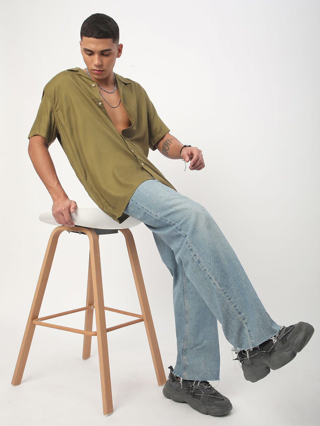 Classy Olive Oversized Shirt