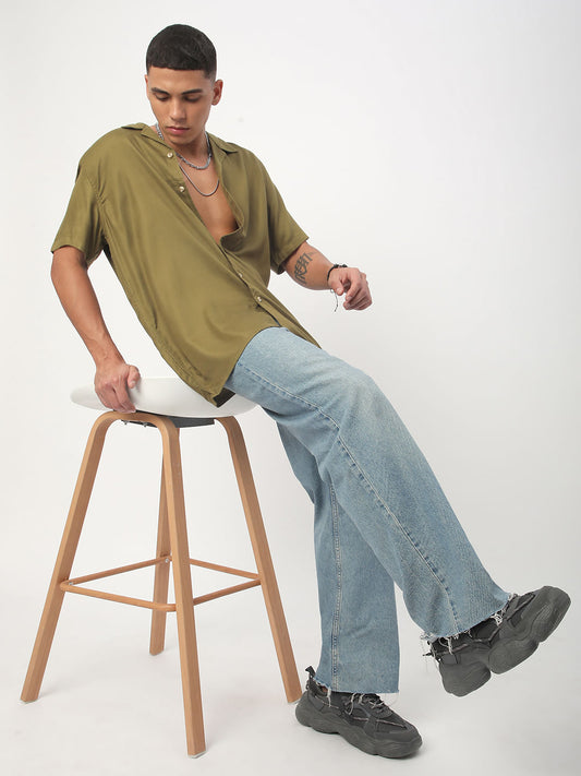 Classy Olive Oversized Shirt