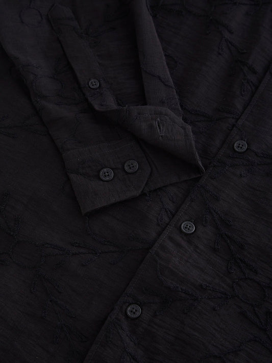 Classic Black Embroidered Shirt