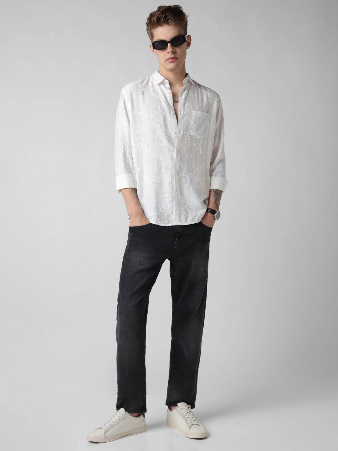 Intricate Ivory Embroidered Shirt