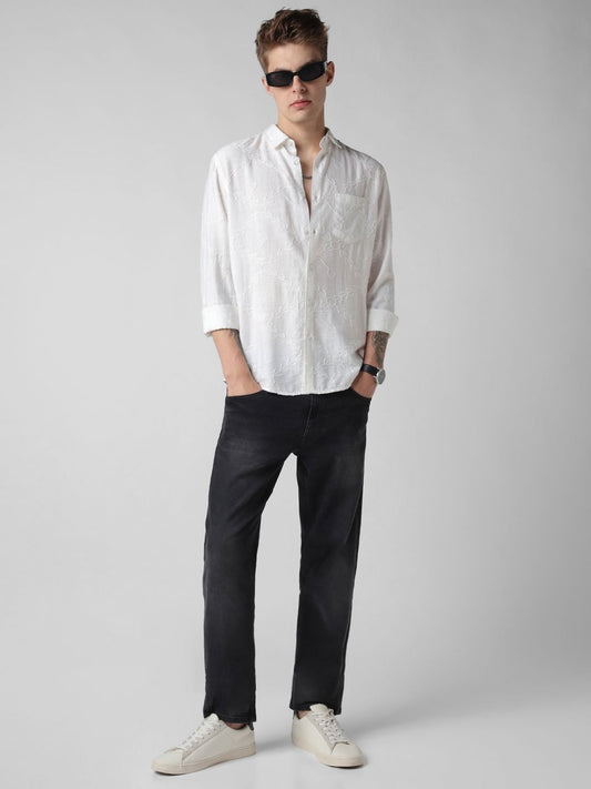 Intricate Ivory Embroidered Shirt