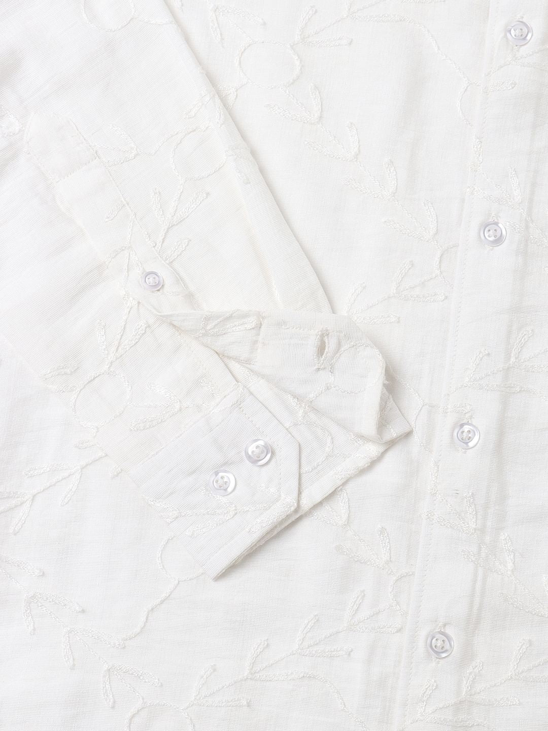 Intricate Ivory Embroidered Shirt