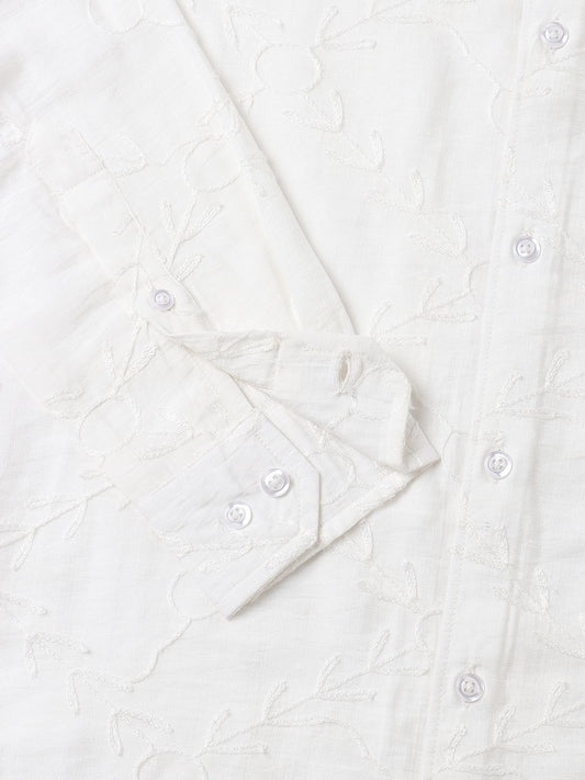 Intricate Ivory Embroidered Shirt