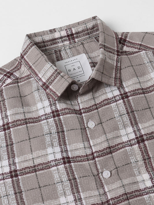 Multicolour Jacquard Checkered Shirt