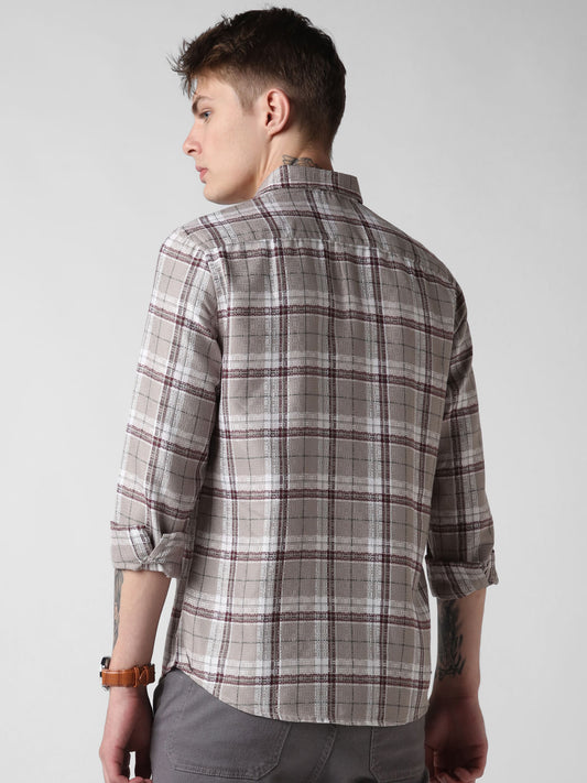 Multicolour Jacquard Checkered Shirt