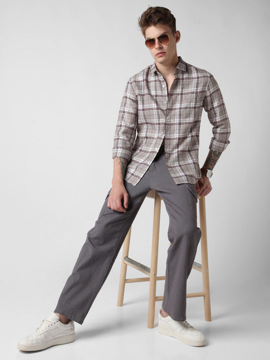 Multicolour Jacquard Checkered Shirt