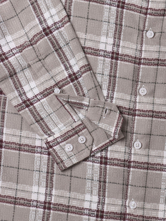 Multicolour Jacquard Checkered Shirt