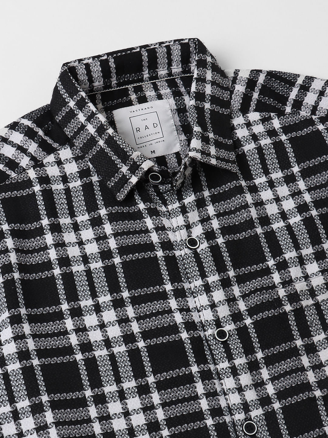 Black & White Dobby Checkered Shirt