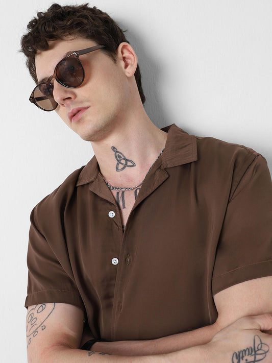 Radiant Chocolate Brown Oversized Shirt