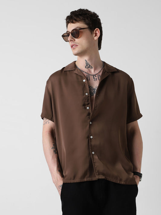 Radiant Chocolate Brown Oversized Shirt