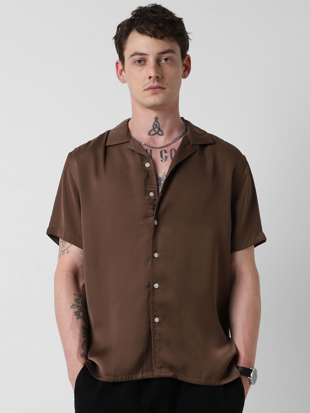 Radiant Chocolate Brown Oversized Shirt