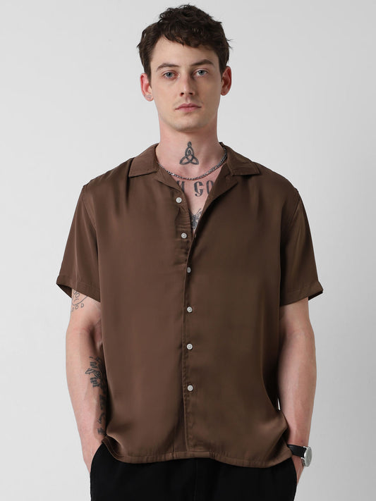 Radiant Chocolate Brown Oversized Shirt