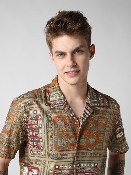 Multicolour Egyptian Printed Oversized Shirt