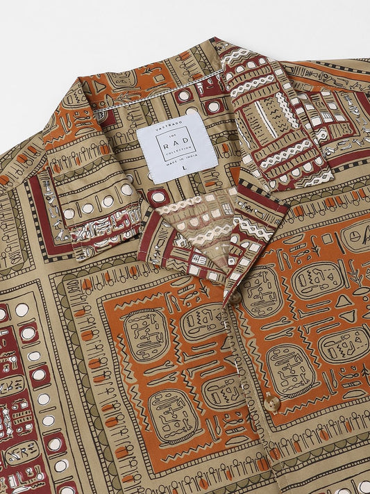 Multicolour Egyptian Printed Oversized Shirt