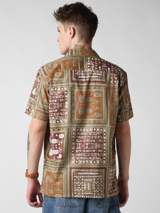 Multicolour Egyptian Printed Oversized Shirt