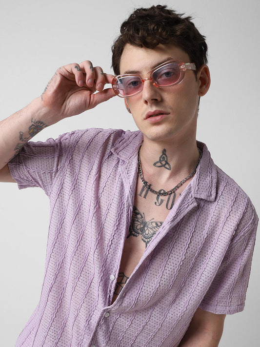 Exquisite AeroMesh Lilac Oversized Shirt