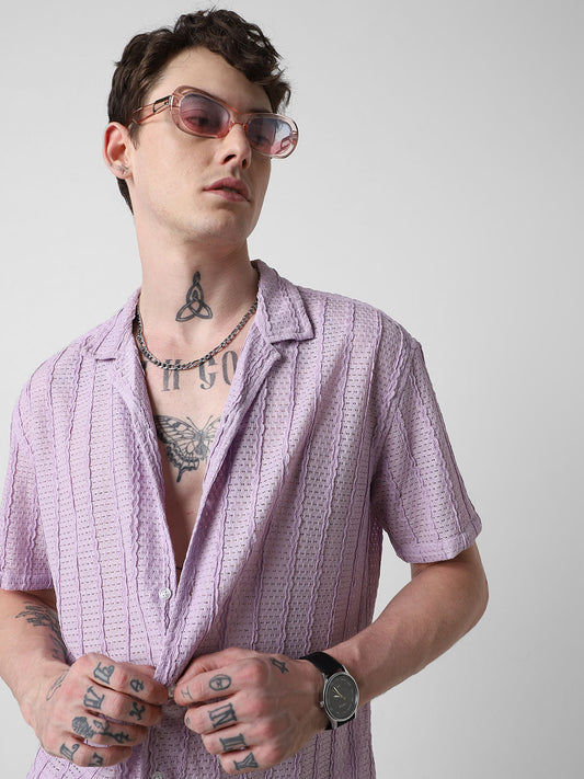 Exquisite AeroMesh Lilac Oversized Shirt