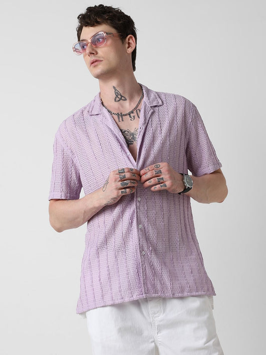 Exquisite AeroMesh Lilac Oversized Shirt