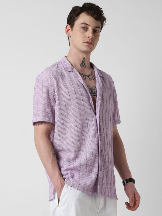 Exquisite AeroMesh Lilac Oversized Shirt
