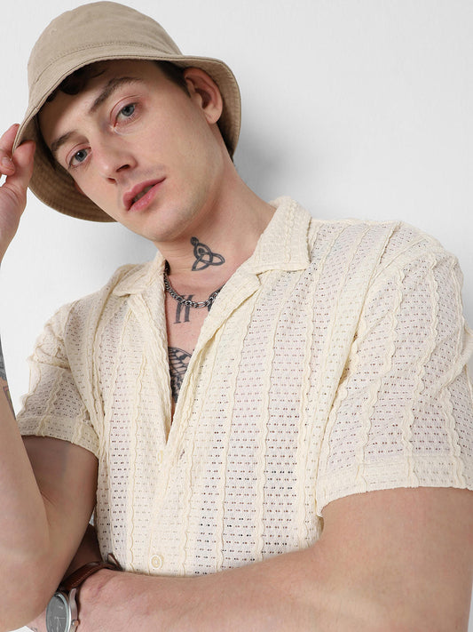 Exquisite AeroMesh Ivory Oversized Shirt