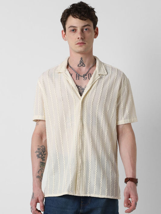 Exquisite AeroMesh Ivory Oversized Shirt