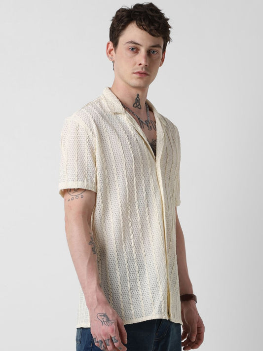 Exquisite AeroMesh Ivory Oversized Shirt