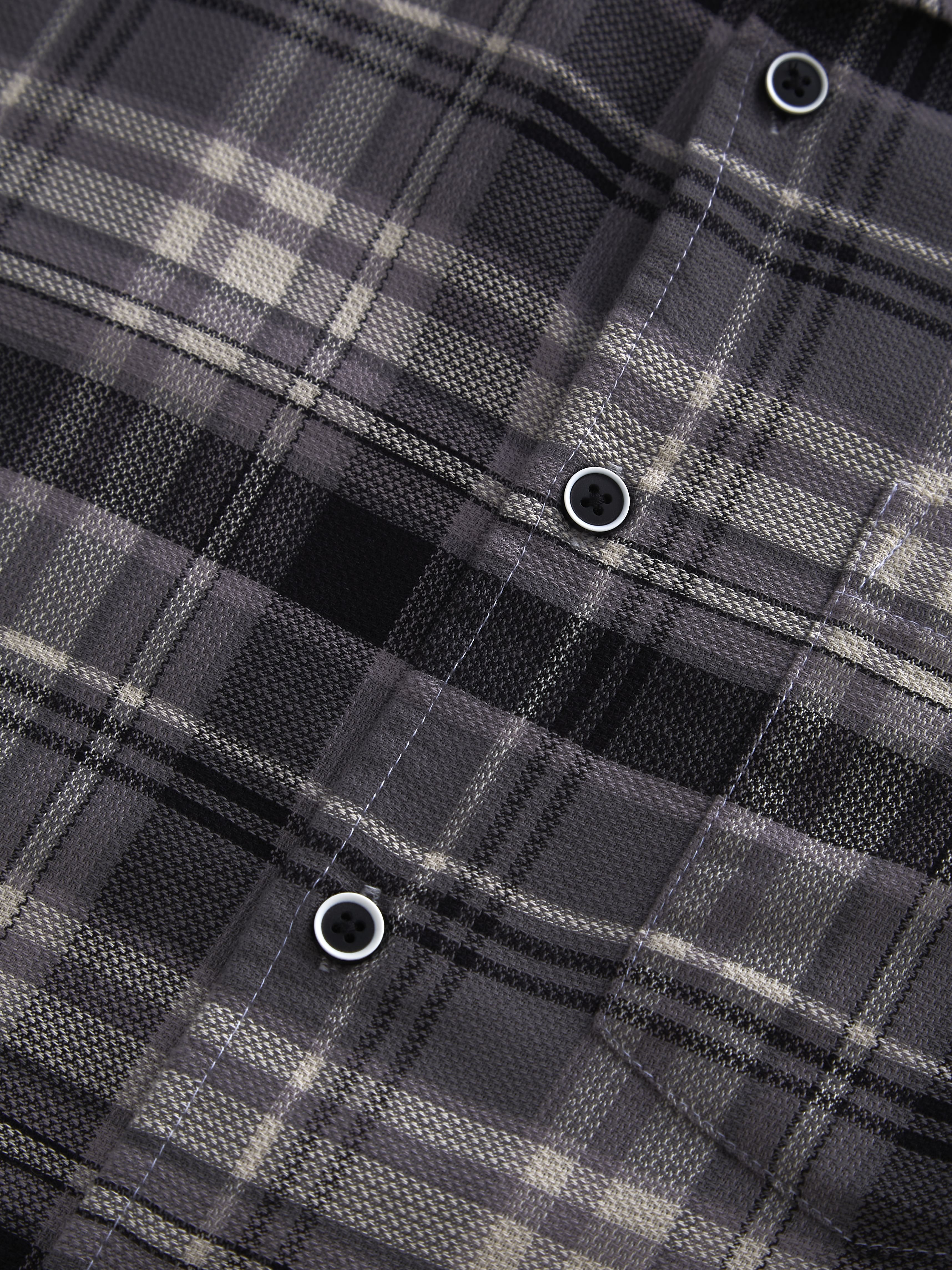 Premium Cotton Smokey Grey Plaid Checkered Shirt